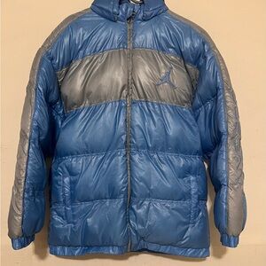 Vintage Rare Y2K Nike Air Jordan UNC Columbia Blue Puffer Jacket 2000s Size XL